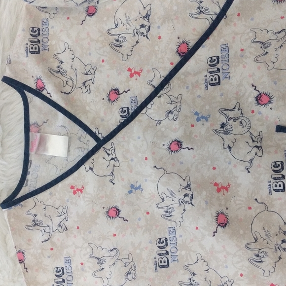 Dr. Seuss Horton Hears A Who Nursing Scrub Top - Picture 2 of 4
